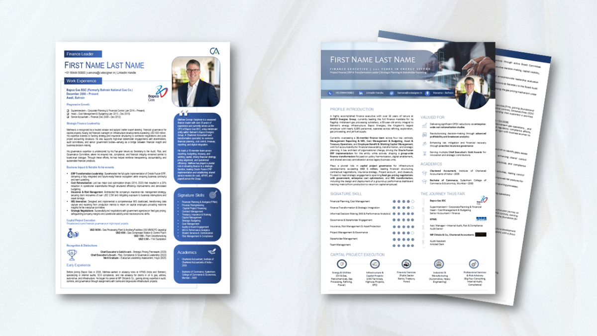 Executive resume sample for senior leadership roles